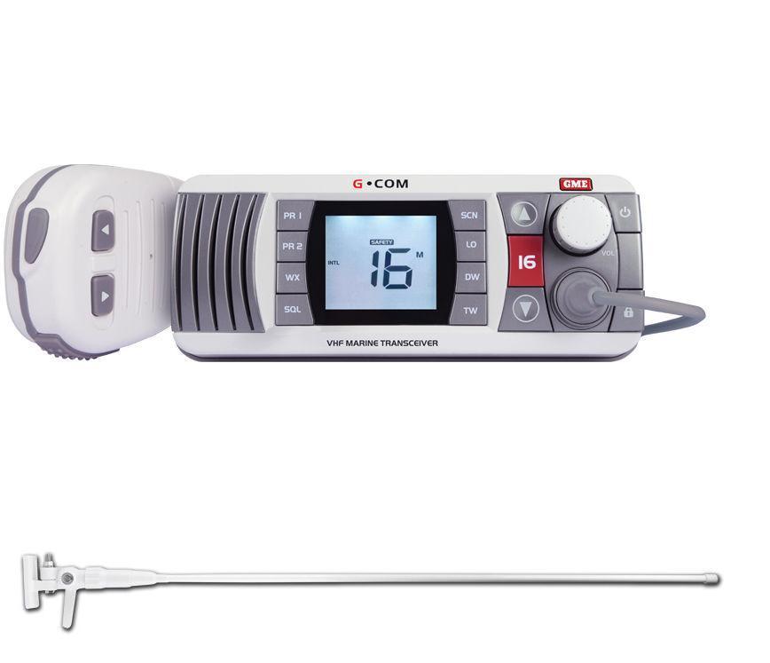 (image for) GME GX700 VHF MARINE RADIO WHITE WATERPROOF+AW364V 1.2M ANTENNA