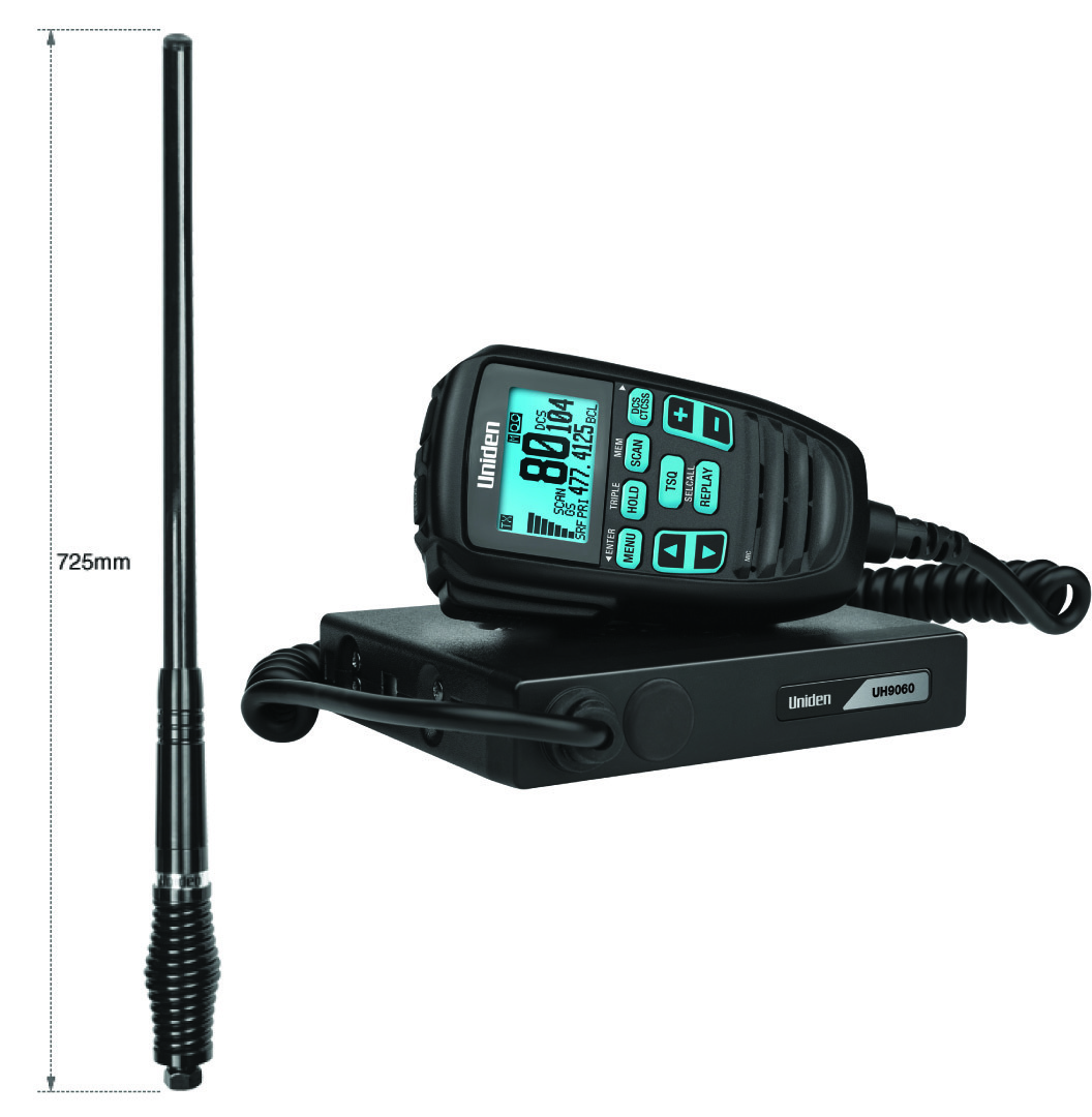 (image for) UNIDEN UH9060 UHF RADIO + UNIDEN AT970BKS 3.0DBI BLACK ANTENNA