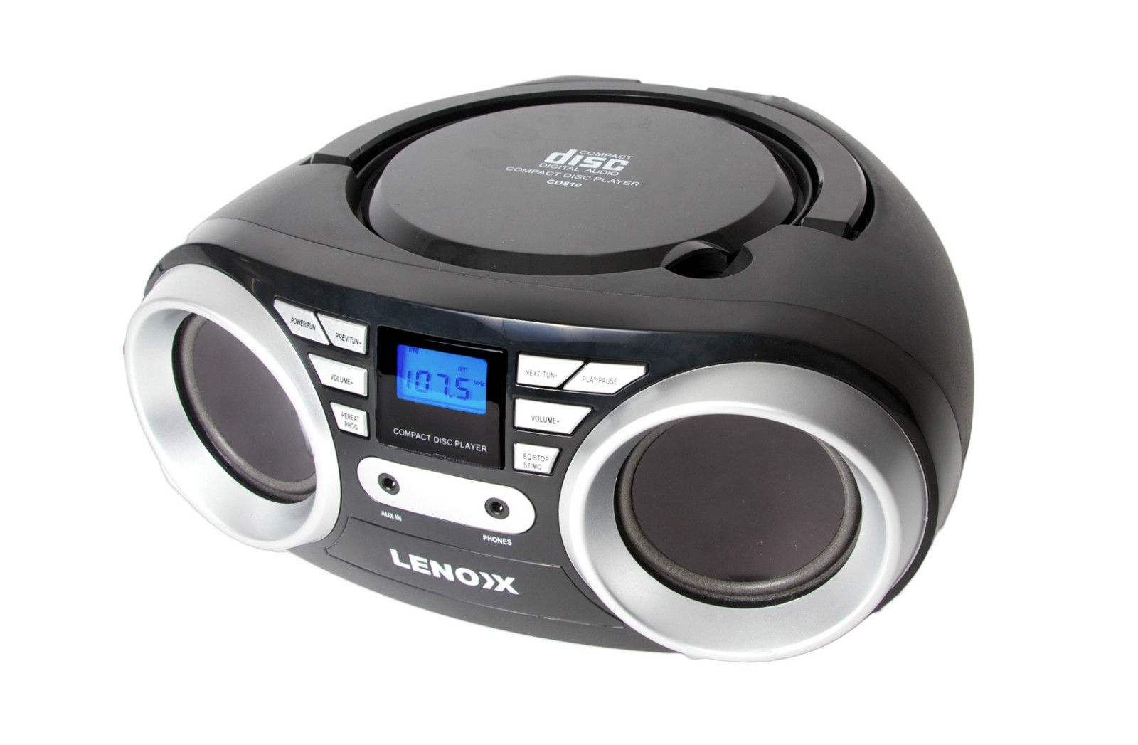 (image for) LENOXX CD813 BLACK PORTABLE CD CD-R/CD-RW PLAYER SPEAKER / FM RA