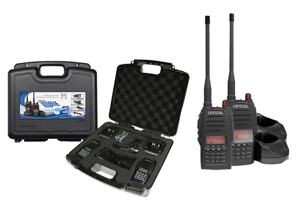 (image for) AERPRO APH05RKT 5 WATT TWIN TRADIE PACK UHF HANDHELD RADIO CB